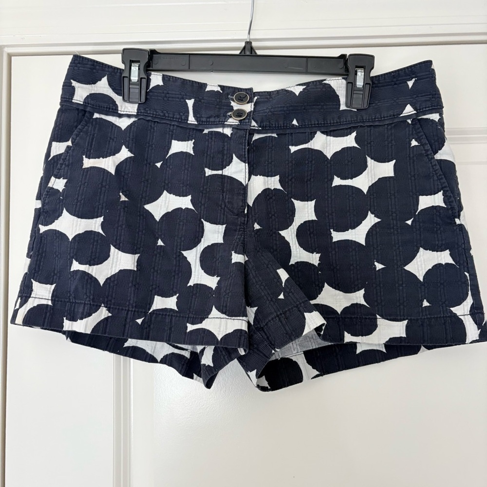 Ann Taylor LOFT Women’s Blue and White Dot Patterned Shorts